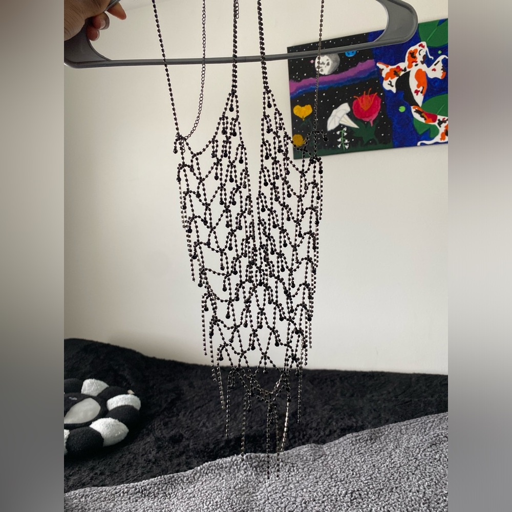 Rhinestone fringe top